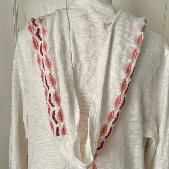 Soft Surroundings Embroidered Hoodie Sweater Small Cotton Boho Cottagecore - Picture 14 of 15